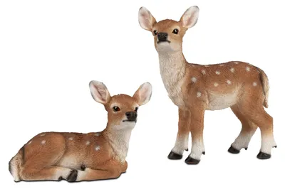 Produktbild von formano Rehfigur Deko 2er Set naturgetreue Winterdeko Rehe aus Kunststein Schnee