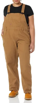 Obrázek produktu pro Dickies, dámské overalové kalhoty, volný střih, rovné nohavice, hnědé barvy, s potiskem v hnědé barvě