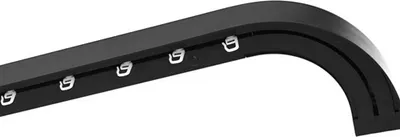 Produktbild von 1- läufig 150 cm Gardinenstange Innenschiene Decke Blende 5 cm schwarz Schiene Vorhangschiene Gardinenschiene  Rundbogen Innenlaufrollen mit Faltenhaken