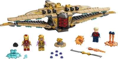 Produktbild von LEGO 76237 Marvel Sanctuary II: Finales Duell, Avengers Raumschiff-Spielzeug für Kinder mit LEGO-Minifiguren Iron-Man und Thanos, Geschenkidee
