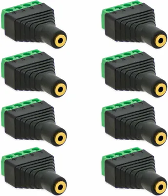 Produktbild von 8x Klinken Buchse 2,5mm Adapter > Terminal Block 4-Pin Schraub Klemmen Vergoldet