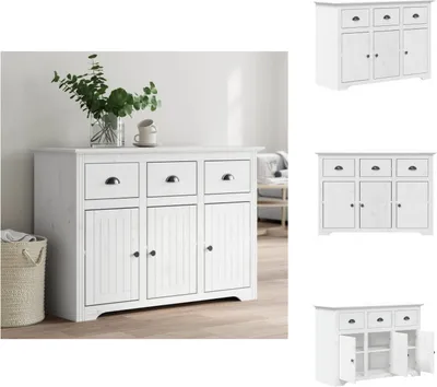 Immagine prodotto di vidaXL Credenza BODO Bianco 115x43x79,5 cm in legno di pino massiccio - Credenze