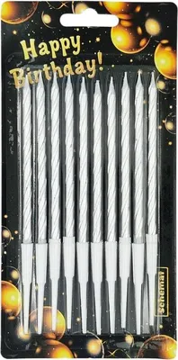 Obrázok produktu pre Narodeninové Sviečky 9Cm/10 Ks. Strieborná Schéma 6100