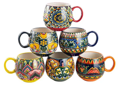 Produktbild von Set von 6 Eleganten Porzellan Kaffeetassen für Zuhause