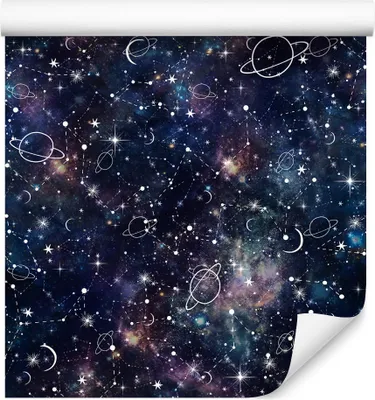 Produktbild von 10m VLIES TAPETE Rolle Kinderzimmer Kosmos Galaxie Sterne Planeten XXL