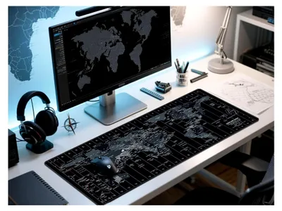 Produktbild von XXL Gaming Mauspad Weltkarte 900x400x3mm