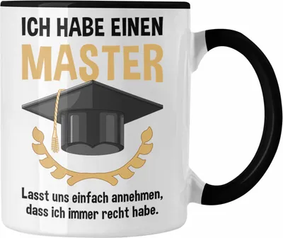 Produktbild von Trendation - Master Prüfung Tasse bestanden Geschenk Abschluss Masterarbeit Exam Prüfung Graduation (Schwarz)