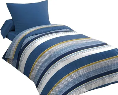 Obrázok produktu pre Súprava posteľnej bielizne z mikrovlákna - 1 obliečka na prikrývku 140 x 200 cm + 1 obliečka na vankúš 63 x 63 cm - modrá