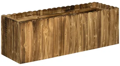 Zdjęcie produktu dla Donica podwyższona 120 x 40 x 40 cm z litego drewna jodłowego – mrozoodporna donica i skrzynia na rośliny do ogrodu, na balkon i taras, naturalna, 192 l