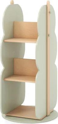 Produktbild von DREAMADE Drehbares Kinder-Bücherregal, 3 Ebenen Spielzeugregal aus Holz mit 5 Fächern, Aufbewahrungsregal für Kinder, 47 x 47 x 96 cm, hellgrün