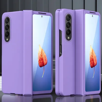 Obrázek produktu pro Galaxy Z Fold4 5G Pouzdro, ochrana pantu, tvrdý PC s ochranným sklem, kompletní krytí pouzdro pro Samsung Galaxy Z Fold 4 5G Fialová