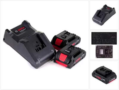 Zdjęcie produktu dla Bosch 1 600 A01 BA3, Zestaw bateria i ładowarka, Litowo-jonowa (Li-Ion), 4 Ah, 18 V, Bosch, Czarny