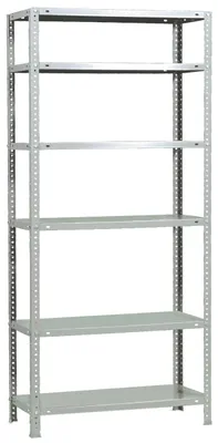 Metallregal 2000x900x400 mm, 6 Böden, 75 kg, weiß