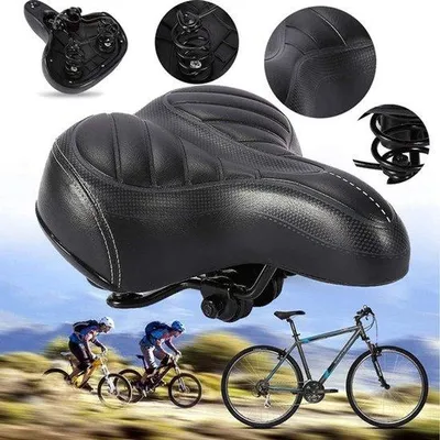Imagen del producto de Sillín de bicicleta ergonómico - Sillín de bicicleta de alta elasticidad - Ideal para bicicletas de montaña y bicicletas urbanas - Cómodo y suave - Diseño ergonómico