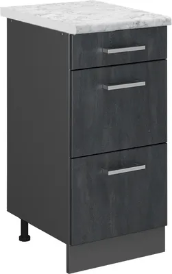Produktbild von Küchenunterschrank Vicco R-Line Schwarz Beton 40 cm AP Marmor, Model 47604