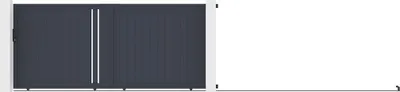 Produktbild von Aluminium-Schiebetor mit durchbrochenem Design, B 421 x H 180 cm, anthrazit – TOROMA