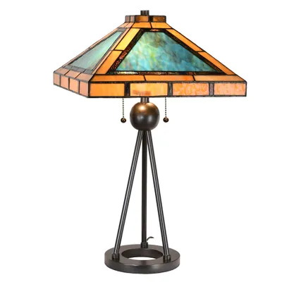 Produktbild von LumiLamp 5LL-6164 Tischlampe Tiffany Grün Braun 61x61x73 cm