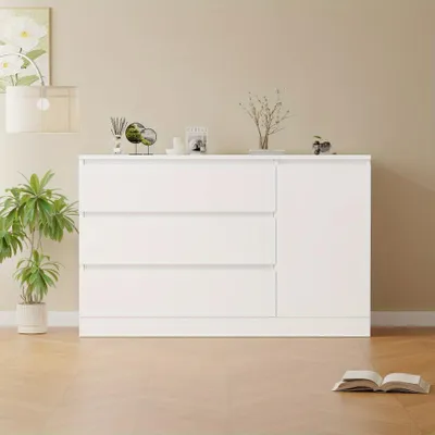 Produktbild von Kommode - Schrank - Anrichte - Schubladenschrank - Aufbewahrungsmöbel - Modern, weiß - 3 Schubladen - Freistehend