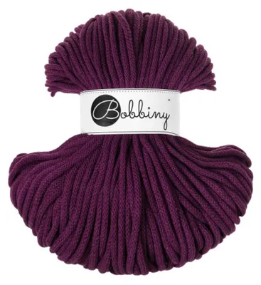 Produktbild von BOBBINY 5 mm Premium Flechtkordel 100 m Garn Häkeln Makramee 50 Farben Farbe Aubergine