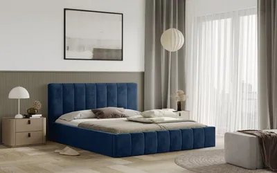 Obrázek produktu pro Postel RIMINI 180x200 modrá s úložným prostorem
