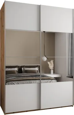 Produktbild von MEBLE KRYSPOL LUX 4 Schrank - 245,5x170x64cm - Artisan, Weiß, Silber