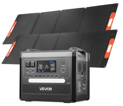 Image de Station d'alimentation portable 2160 Wh, batterie LiFePO4 - Puissance de 2400 W - 2 panneaux solaires pliables de 200 W
