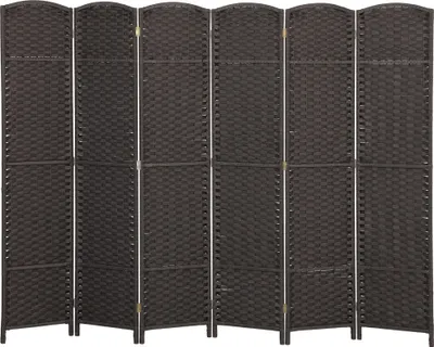 Produktbild von 6-teiliger Raumtrenner, Faltbarer Sichtschutz, Sichtschutzwand für Wohnzimmer, Schlafzimmer, Homeoffice, Braun