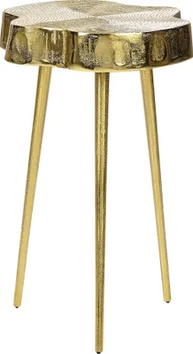 Obrázek produktu pro BELIANI Odkládací stolek Zlatý kov 30 x 30 x 50 cm boční stolek Dřevěný efekt Lesk Glamour Obývací pokoj