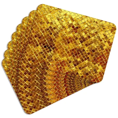 Produktbild von MG Design Set aus 8 Kork-Platzsets - Golden Pattern - 30 x 40 cm - hitzebeständig & abwischbar, mit Korkrückseite