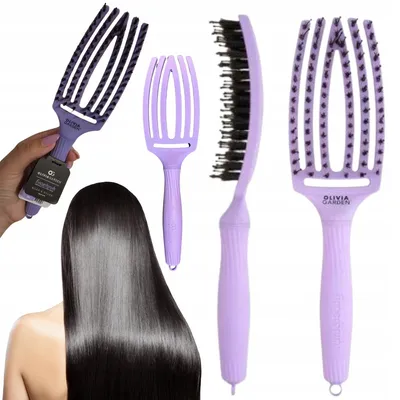 Produktbild von Olivia Garden Haarbürste Wildschweinborsten Styling Finger Brush