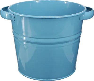 Produktbild von Deko Topf Blumenkübel Pflanzenkübel Metall Blau 31cmx26cmx21,5cm mit Griffen