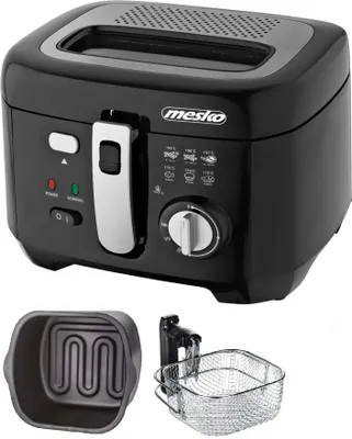 Zdjęcie produktu dla Mesko Home MS 4908, Frytkownica, 2,5 l, Pojedyńczy, Czarny, Szary, Przyciski, Obrotowy, Autonomiczny