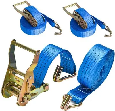 Obrázek produktu pro 2 ks 2000 kg upínacích popruhů 6 m x 38 mm s dvojitými háky pro přepravu nákladu