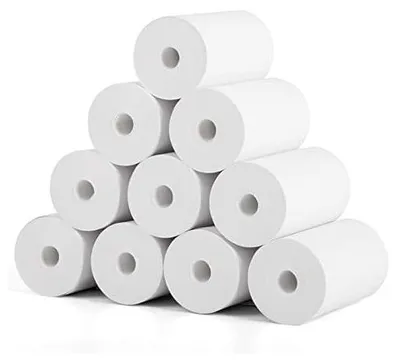 Produktbild von 10 Rollen Thermopapier für Kinderkamera und Mini Drucker, Weiß Nachfüllpapier für Kinder Sofortbildkameras, BPA Frei Druckpapier, Beste Wahl für Sofortdruckkameras (57mm * 30mm * 8.2m)