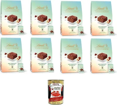 Produktbild von Bag Choco Wafer Haselnüsse Knusprige Milchpralinen mit Haselnuss und Gianduja, einzeln verpackt 8x135g+ Italian Gourmet polpa 400g