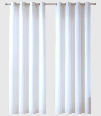 Vorhänge mit Ösen, 2 Stück, 140x260 cm, beige, halbtransparent