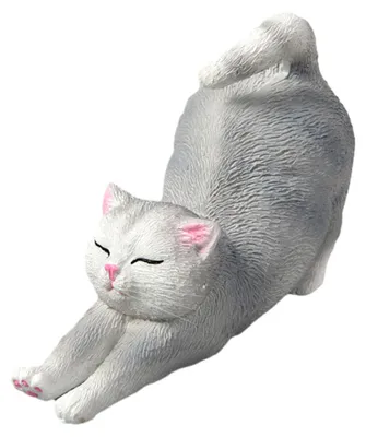 Produktbild von Mini-Katzenfiguren, niedliche Harzkatze, die sich streckt, kleine Kätzchenskulptur für die Dekoration von Regal, Schreibtisch oder Wohnung