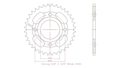 Image de ESJOT Pignon de chaîne "35010" 530