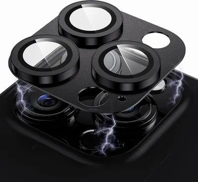 Image de WSKEN Protection pour appareil photo iPhone 14 Pro Max Noir 9H dureté HD verre métallique
