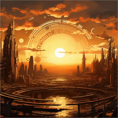 Produktbild von Wallario selbstklebende Möbelfolie/ Tischdecke für Innen und Außen, Größe: 50 x 50 cm - Sonnenportal in die Zukunft