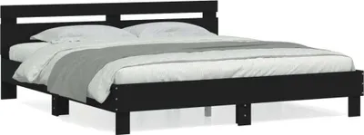 Image de Cadre de lit sans matelas noir 200x200 cm