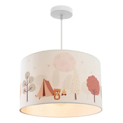 Produktbild von Olucia – FORSTLEBEN – Pendelleuchte für Kinderzimmer – Weiß / Braun