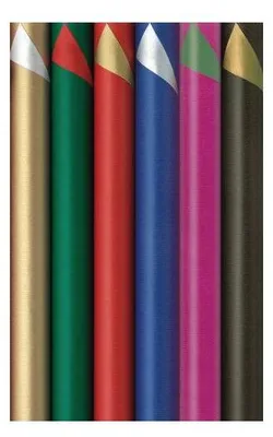Produktbild von Geschenkpapierrolle Duo-Color, beidseitig farbig, 2 m x 70 cm, 6 Farben sortiert