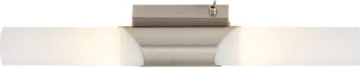 Produktbild von Spiegelleuchte Wandleuchte Kippschalter 2xE14 40W silber Metall-Glas Briloner
