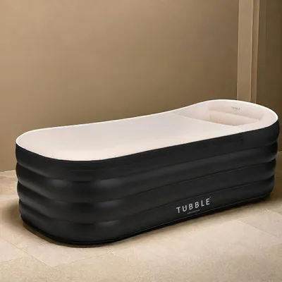 Productafbeelding van Tubble® Royale Opblaasbaar Bad Onyx Black 255 Liter - Opvouwbaar Bad voor Volwassenen tot 188 cm, Opbouw in 1 Minuut, Voor Binnen en Buiten