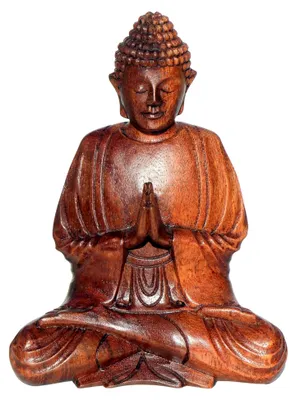 Produktbild von 20 cm Buddha Figur aus Holz für Meditation und Feng Shui