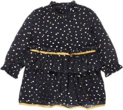 Produktbild von Boboli Chiffon Hearts Kurzes Kleid Schwarz 9 Months Mädchen Schwarz 9 Months