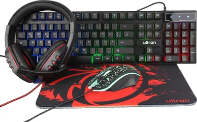 Produktbild von HAWK Gaming Set - 4-in-1 LED Gaming Kit mit Tastatur, Maus, Headset & Mauspad