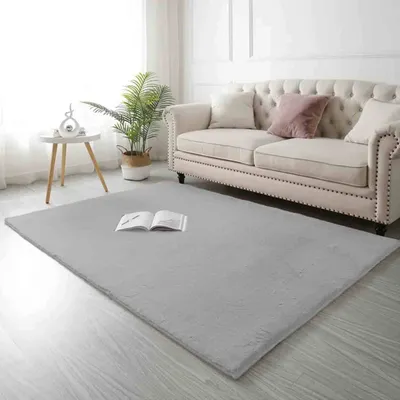 Produktbild von Waschbarer Teppich Schlafzimmer Wohnzimmer Kurzflor rutschfest flauschig