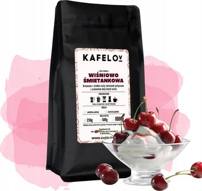 Produktbild von KAFELOV | Kaffeebohnen Kirsche und Sahne 1000g - Süßes Aroma - 100% Arabica - Ideal für French Press